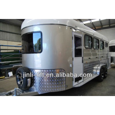 angle load horse float, luxury camper float for 3 horses