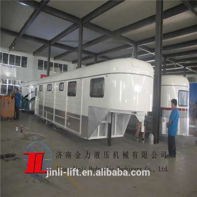 Chinese imported gooseneck trailer for 3 horse with living quarters and human room